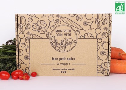 Kit jardinage - mon petit apéro : tomate, carotte, concombre, radis, coriandre