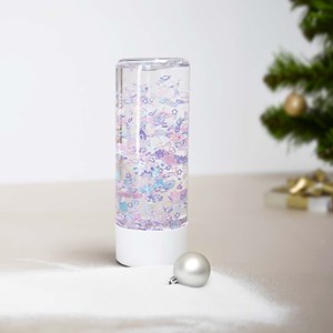 Bouteille sensorielle coquillages – jouet d’éveil et outil de retour au calme Bleu clair