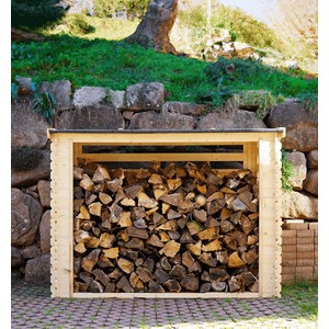 Abri bûches avec plancher côme