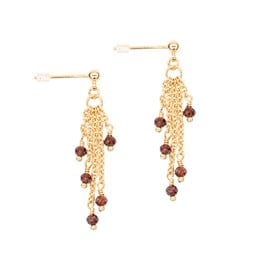 Boucles d'oreilles bianca grenat