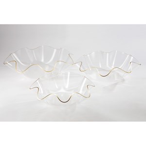 Coupe à fruits en acrylique 40 cm bord doré