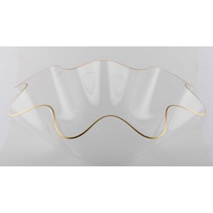 Coupe à fruits en acrylique 40 cm bord doré