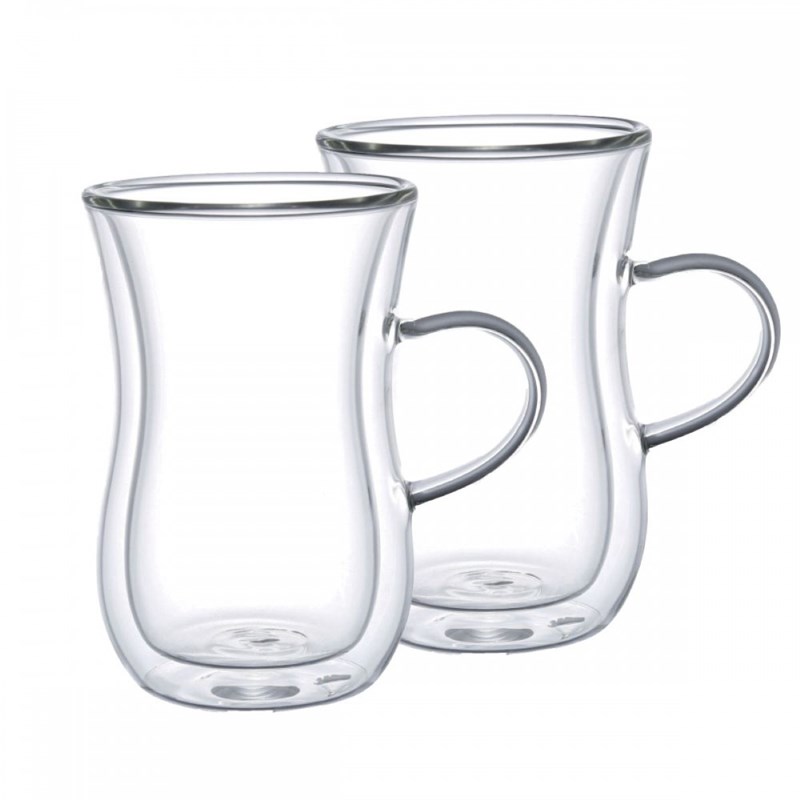 Tasses à thé double paroi avec anse - lot de 2