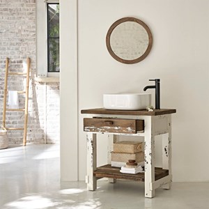 Meuble sous vasque en pin recyclé 80