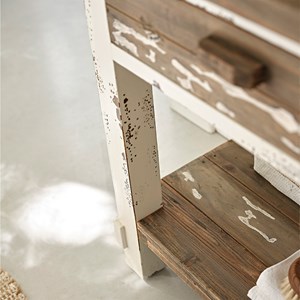 Meuble sous vasque en pin recyclé 80