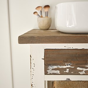 Meuble sous vasque en pin recyclé 80