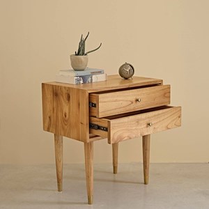 Table de chevet en bois de mindi