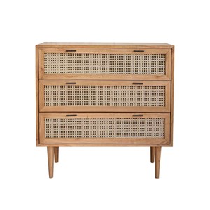 Commode en bois de mindi et cannage