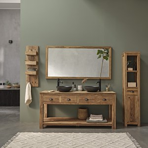 Meuble salle de bain teck recyclé