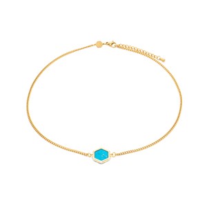 Collier hexalia en pierres turquoise