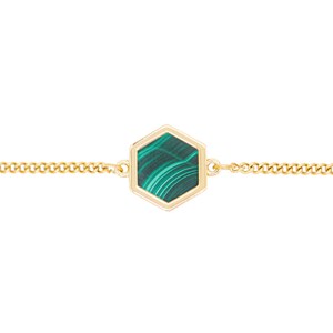 Collier hexalia en pierres malachite
