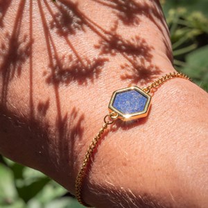 Bracelet hexalia en pierres lapis-lazuli