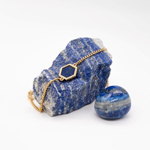 Bracelet hexalia en pierres lapis-lazuli