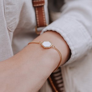 Bracelet hexalia en pierres howlite