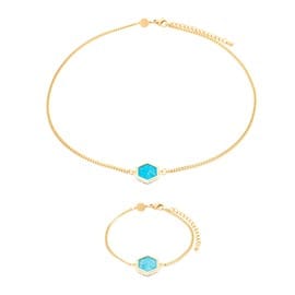 Parure hexalia en pierres turquoise