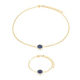 Parure hexalia en pierres lapis-lazuli