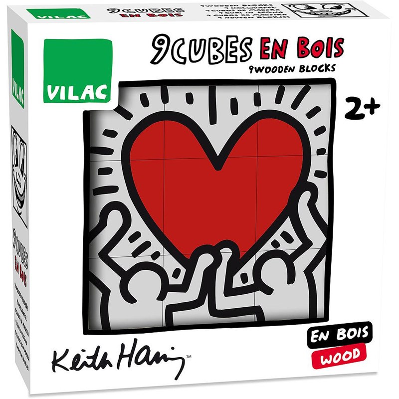 Vilac - Coffret de 9 cubes keith haring