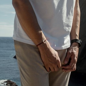 Bracelet bordeaux et blanc