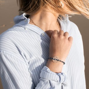 Bracelet bleu minuit et blanc