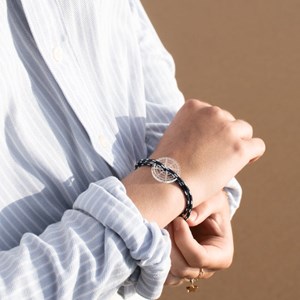 Bracelet bleu minuit et blanc
