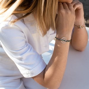 Bracelet kaki et blanc