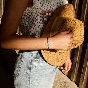 Bracelet bleu canard et blanc