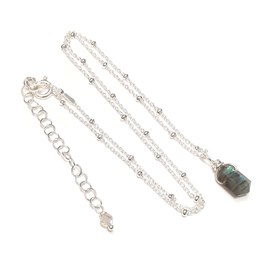 Collier pendule labradorite argent 925