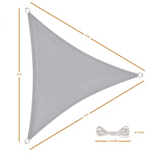 Voile d'ombrage triangulaire - 4x4x4m