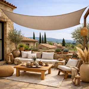 Voile ombrage rectangulaire - 3x4m Taupe