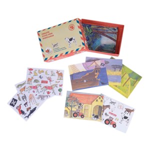 Cartes postales avec autocollants