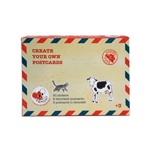 Cartes postales avec autocollants