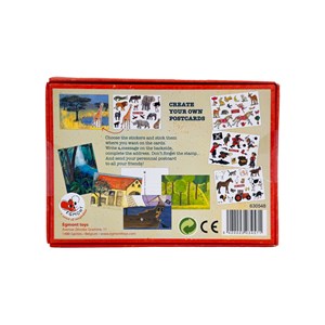 Cartes postales avec autocollants