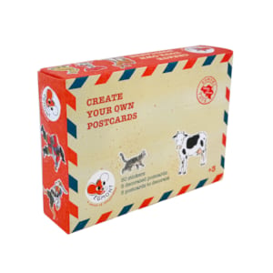 Cartes postales avec autocollants