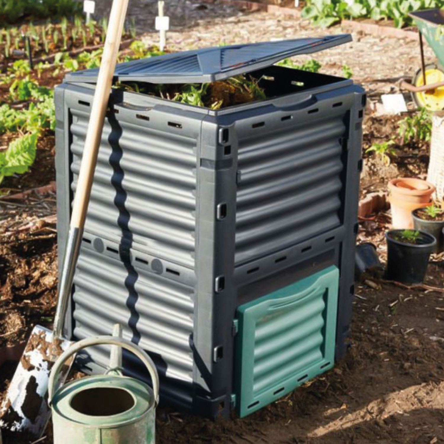Extensible Extérieur Composteur Déchets Alimentaires Recyclage Assemblage Facile Poubelle à Compost Grande Capacité Création Rapide de Sols Fertiles Jardin de Bac à Compost 