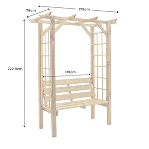 Banc 2 places avec arche en bois
