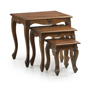 Lot de 3 sellettes bois marron -