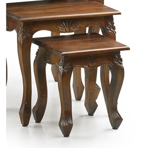 Lot de 3 sellettes bois marron -