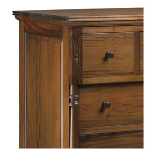 Commode 6 tiroirs bois marron - helvinia