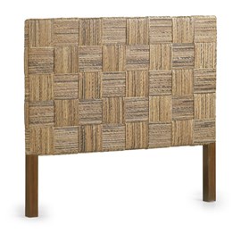 Tête de lit rotin bois marron -