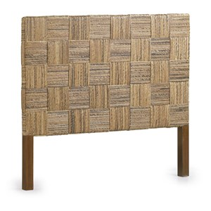 Tête de lit rotin bois marron -