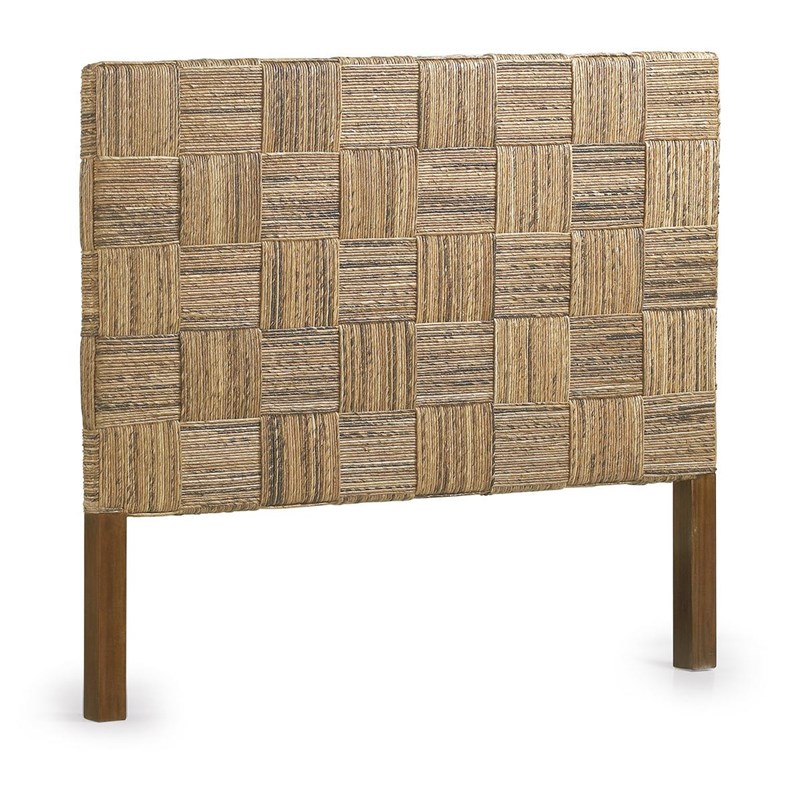 Tête de lit rotin bois marron -