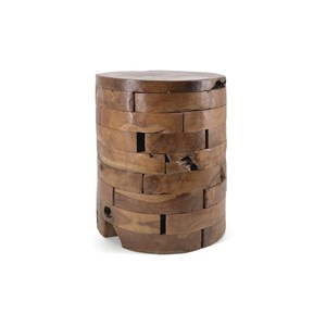 Tabouret rond bois marron - décoration