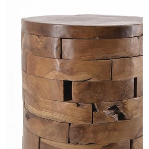 Tabouret rond bois marron - décoration