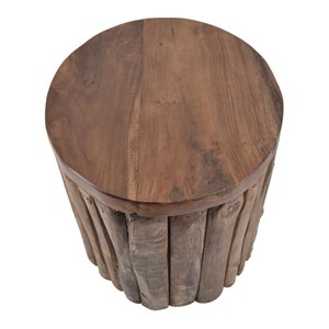 Tabouret rond bois marron - décoration