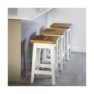 Lot de 2 tabourets bois blanc - bréanna