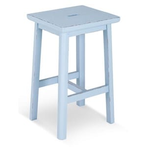 Tabouret bois bleu 40x35x65cm - (st-)