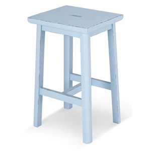 Tabouret bois bleu - (st-) décoration
