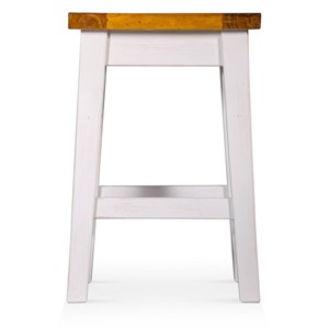 Lot de 2 tabourets bois blanc - théomine