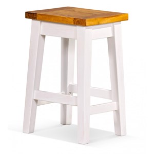 Lot de 2 tabourets bois blanc - théomine