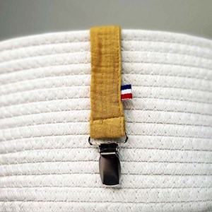 Attache tétine en coton bio teddy honey